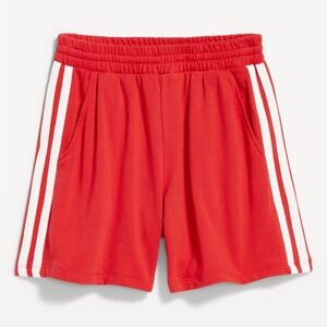 Red Stripe Sweat Shorts